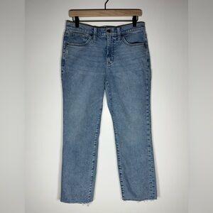 J. Crew Light Blue Essential Straight Leg Jeans Raw Hem